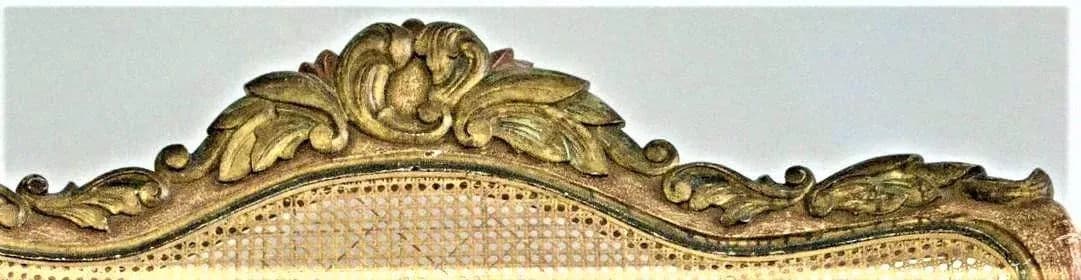 Late 18th Century Spanish Colonial Antique Gilt and Painted Gesso Frame Settee - Thumbnail 8