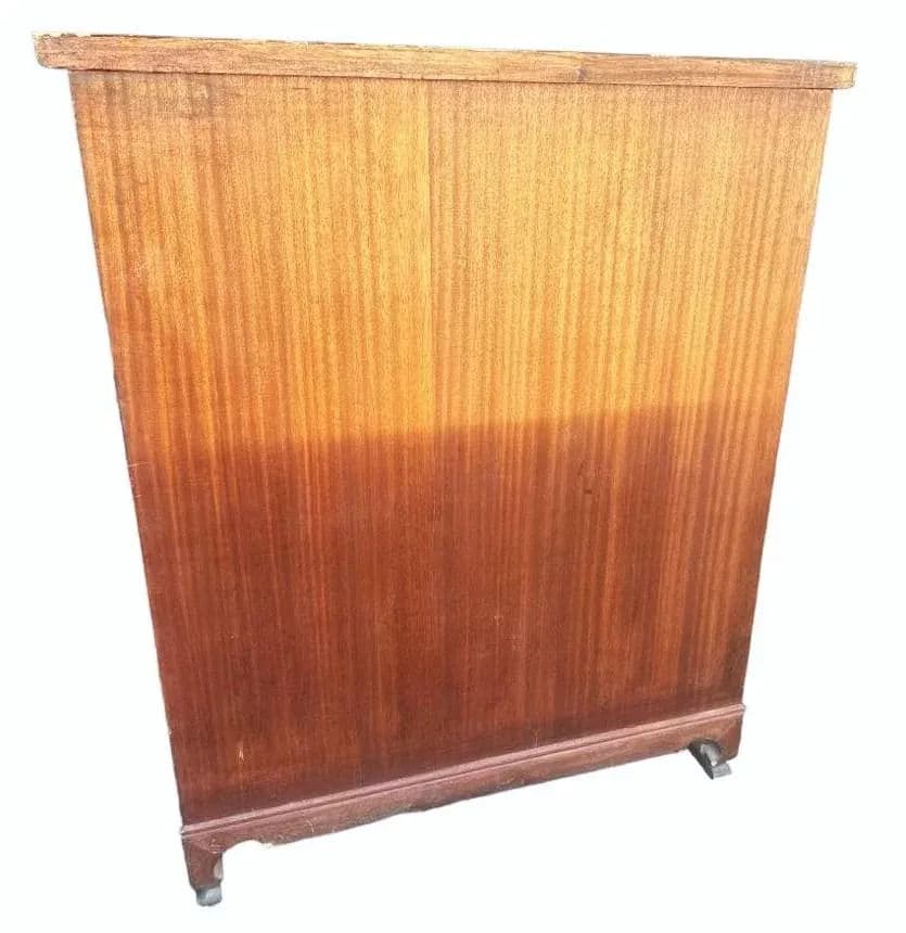 Korean Elmwood and Brass Campaign Style Secretary Desk - Vintage Late 20th Century - Thumbnail 10