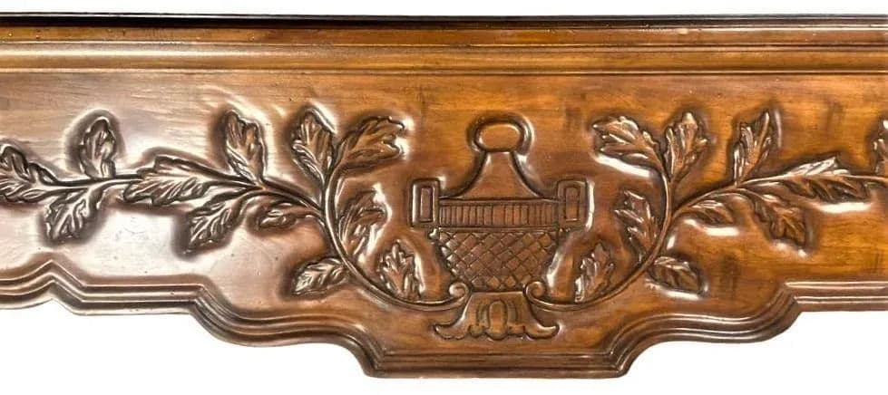 Late 20th Century Large French Provincial Carved Cherry Wood Cocktail or Coffee Table - Attributed to Karges - Thumbnail 3