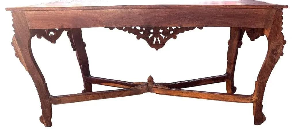 Antique Ornately Carved Anglo Indian Rosewood 60” Console Table - Thumbnail 9
