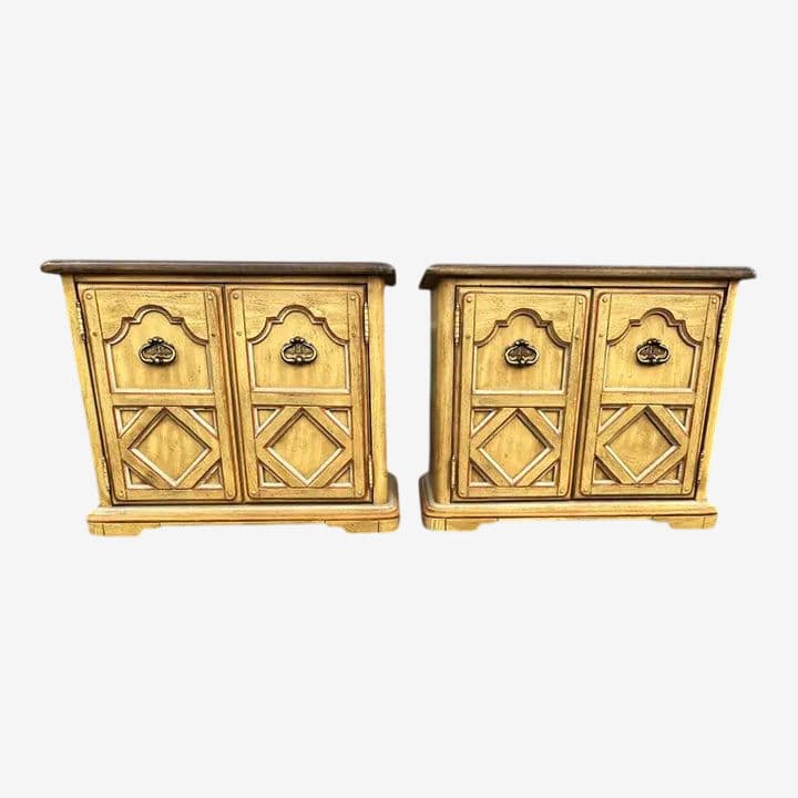 Stanley Furniture Iconic 1960s Olé! Collection Spanish Revival Nightstands or Side Tables - a Pair - Image 1
