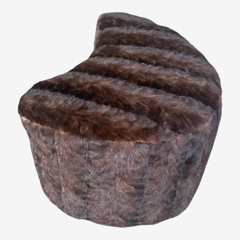 Vladimir Kagan Design Nautilus Ottoman Upholstered in Mink Fur - Image 1