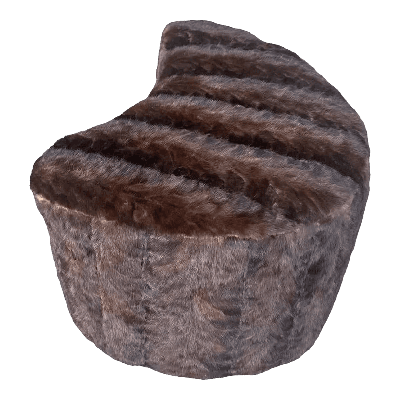 Vladimir Kagan Design Nautilus Ottoman Upholstered in Mink Fur - Thumbnail 2