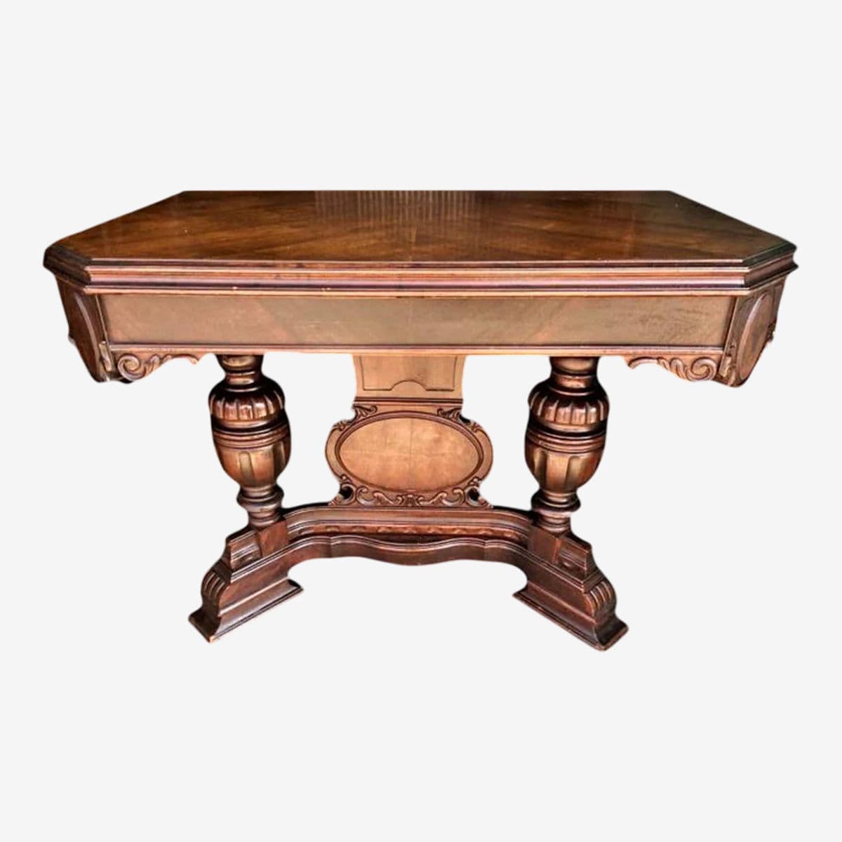 Antique Spanish Revival Walnut Dining Table - 1920s - Image 1