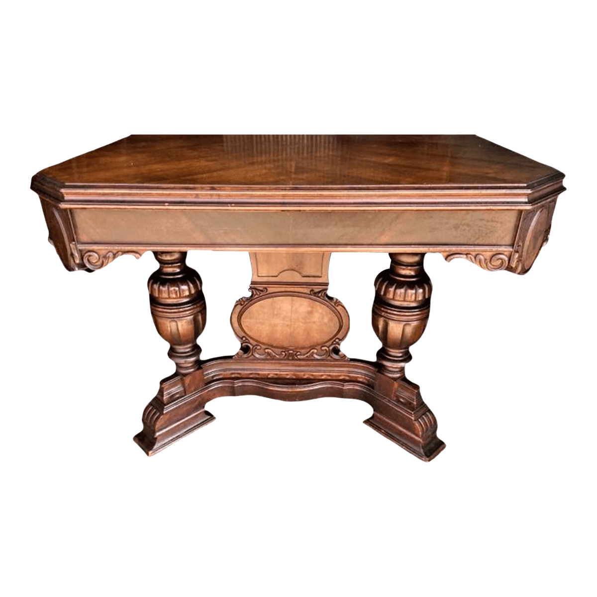 Antique Spanish Revival Walnut Dining Table - 1920s - Thumbnail 2