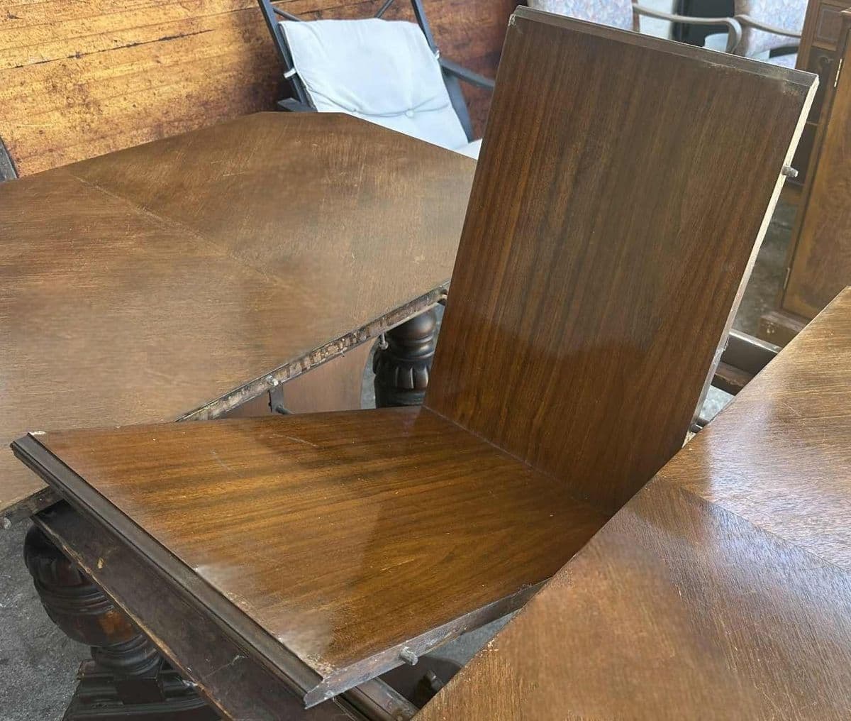 Antique Spanish Revival Walnut Dining Table - 1920s - Thumbnail 9