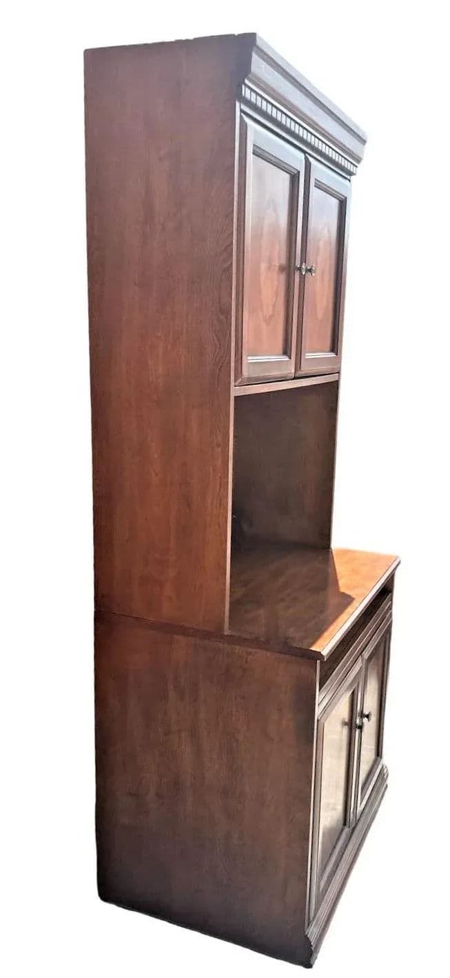 Cherry Wood and Satinwood Inlay Secretary Desk With Pullout Desktop - Early 21st Century - Thumbnail 5