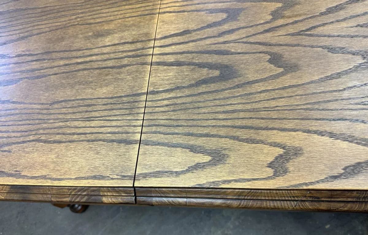 Antique 1920s Spanish Revival Oak and Walnut Dining Table - Thumbnail 5