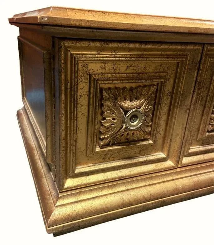 Late 20th Century Hollywood Regency Giltwood and Oak Parquet 30" X 30" Side Tables - a Pair - Thumbnail 7