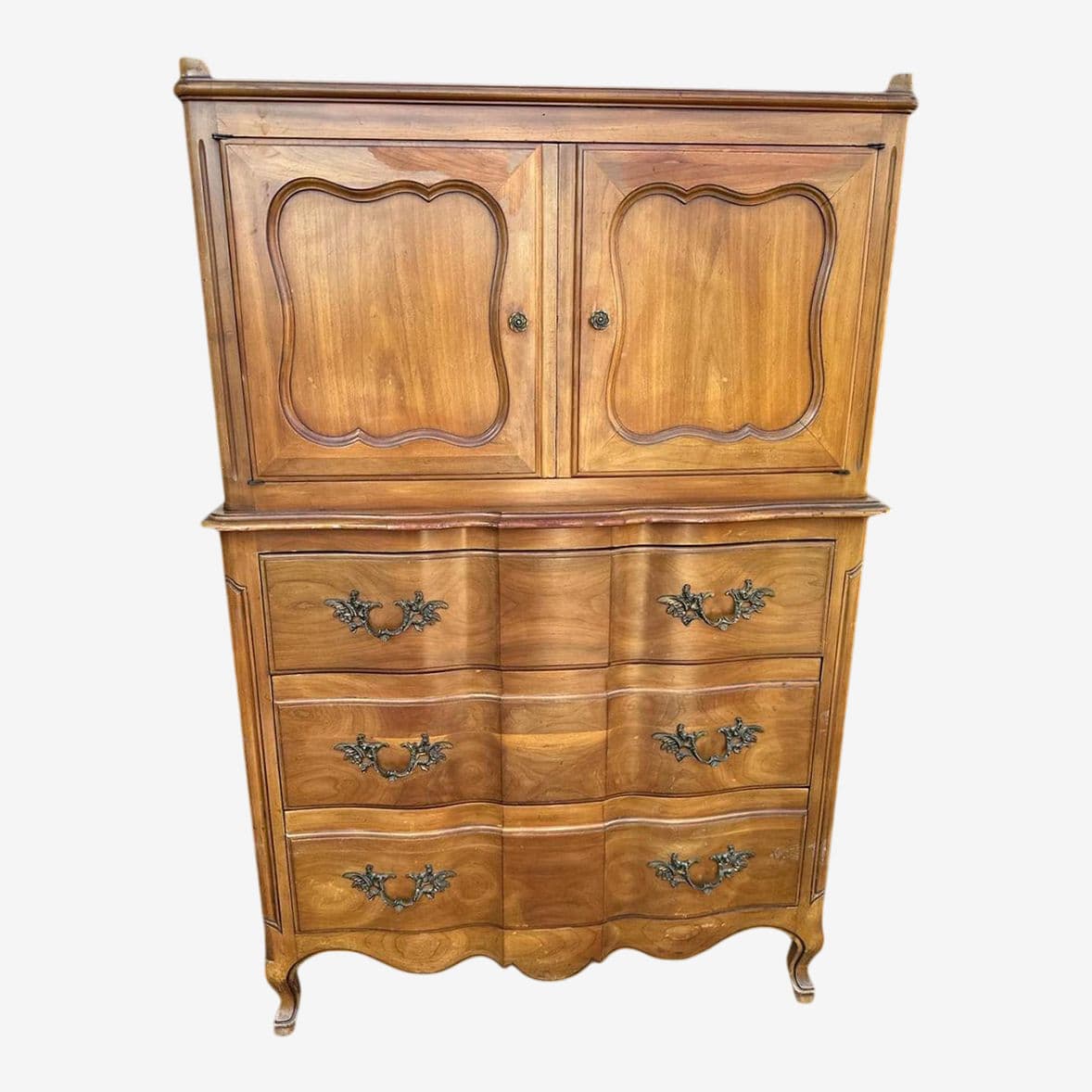 John Widdicomb Grand Rapids Walnut Gentleman's Chest - Louis XV Style - Vintage Mid 20th Century - Image 1