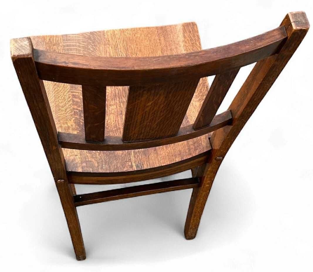 Antique Quarter Sawn Oak Mission Style Dining Chairs by Murphy Chair Co. - Circa 1910 - Set of 3 - Thumbnail 5