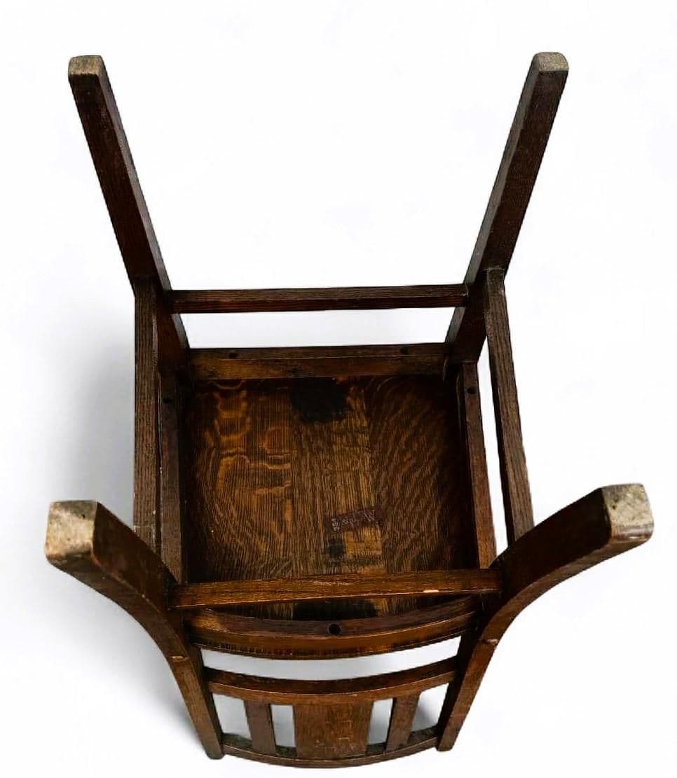 Antique Quarter Sawn Oak Mission Style Dining Chairs by Murphy Chair Co. - Circa 1910 - Set of 3 - Thumbnail 9