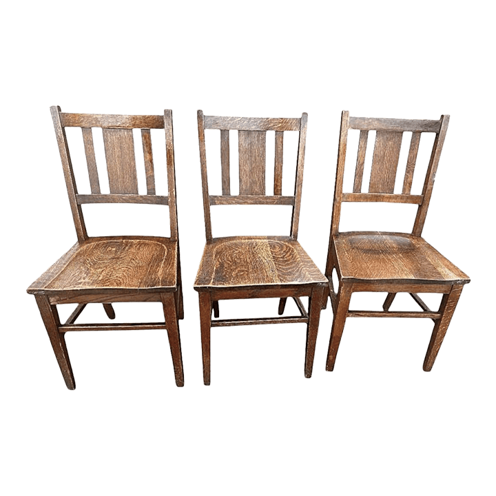Antique Quarter Sawn Oak Mission Style Dining Chairs by Murphy Chair Co. - Circa 1910 - Set of 3 - Thumbnail 2