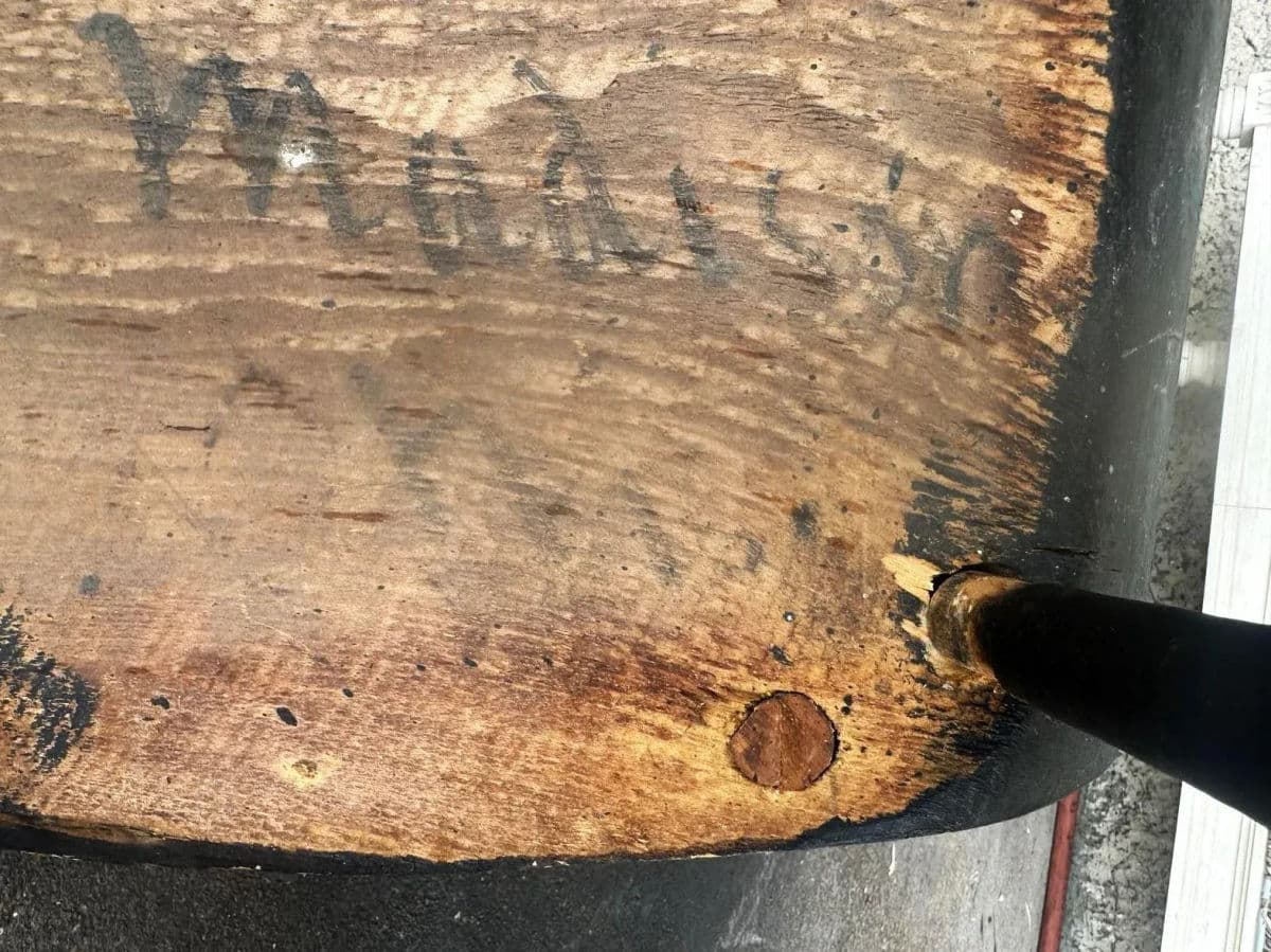 Early 19th Century Painted Oak Rocking Chair Signed ‘Madison’ - Thumbnail 7