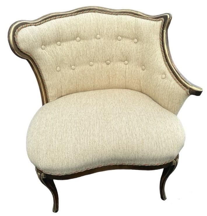 Pair of 19th Century Antique Louis XV Side Chairs With New Upholstery and Refinished With Giltwood Highlights - Thumbnail 8