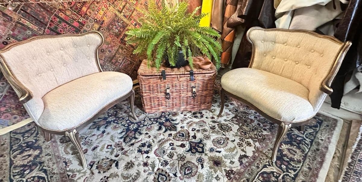 Pair of 19th Century Antique Louis XV Side Chairs With New Upholstery and Refinished With Giltwood Highlights - Thumbnail 10