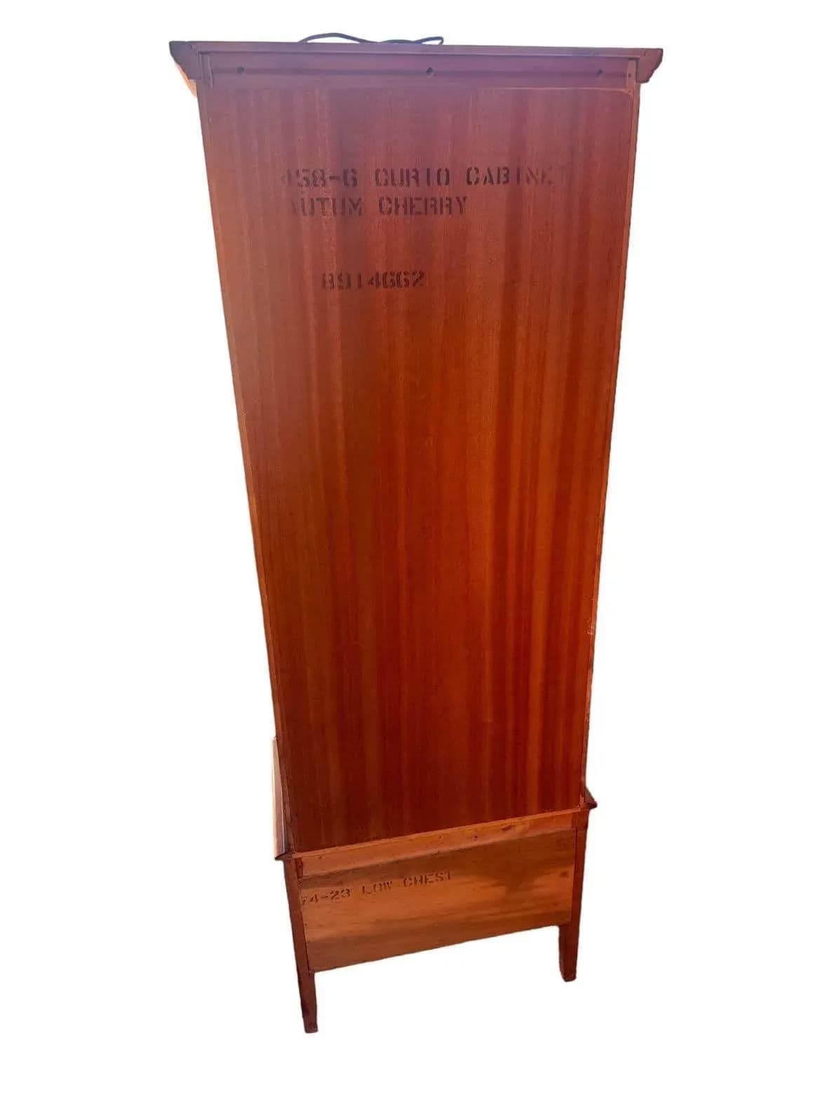 Solid Cherry Wood French Provincial Style China Cabinet Made in North Carolina - Vintage Mid 20th Century - Thumbnail 5