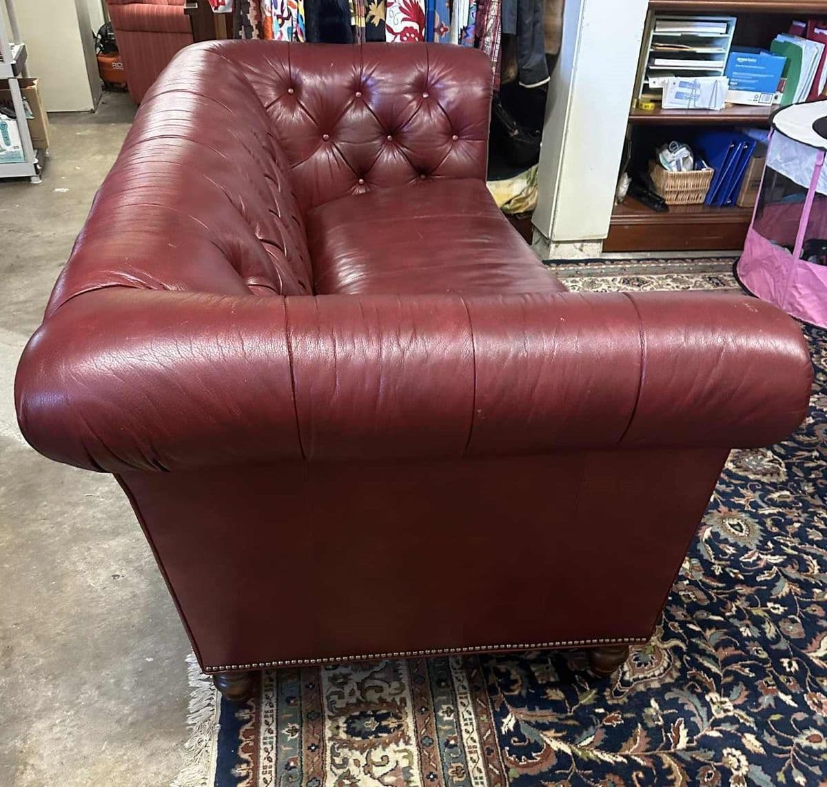 Leather Chesterfield 'Westchester' 89" Sofa Made in North Carolina by Lexington Furniture in 2020 - Thumbnail 9