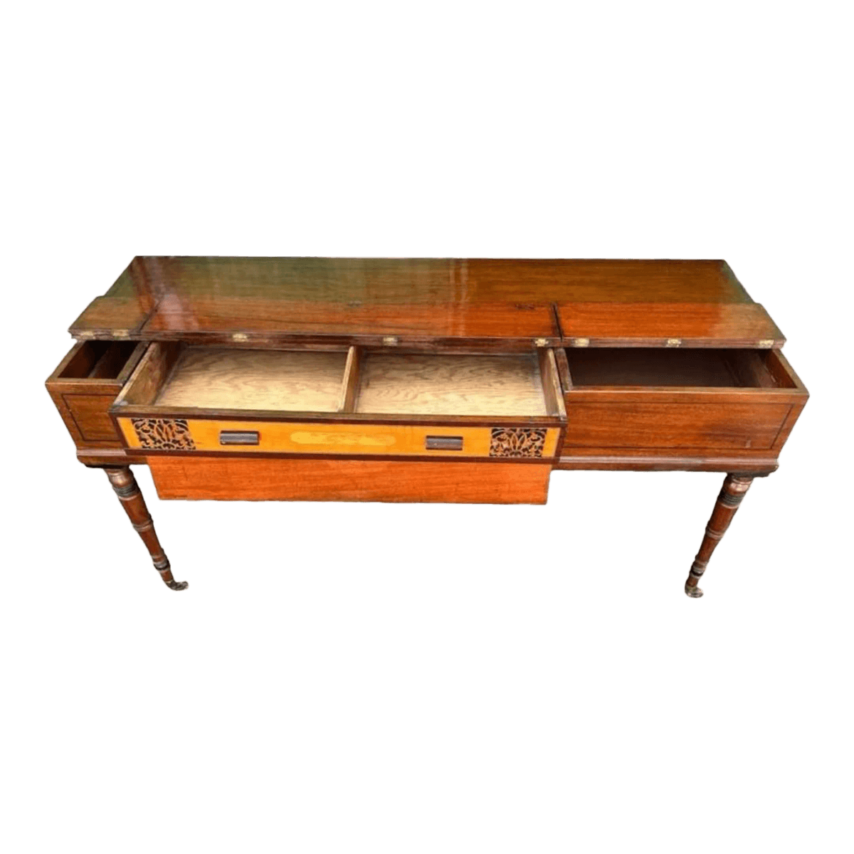 John Broadwood & Son Square Piano Made in London, Signed and Dated in 1808 - Converted Into Console Table or Dressing Table - Thumbnail 2