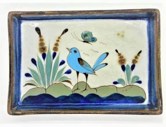 Mid 20th Century Vintage Ken Edwards Tonalá Stoneware Rectangular Serving Plate - Thumbnail 3