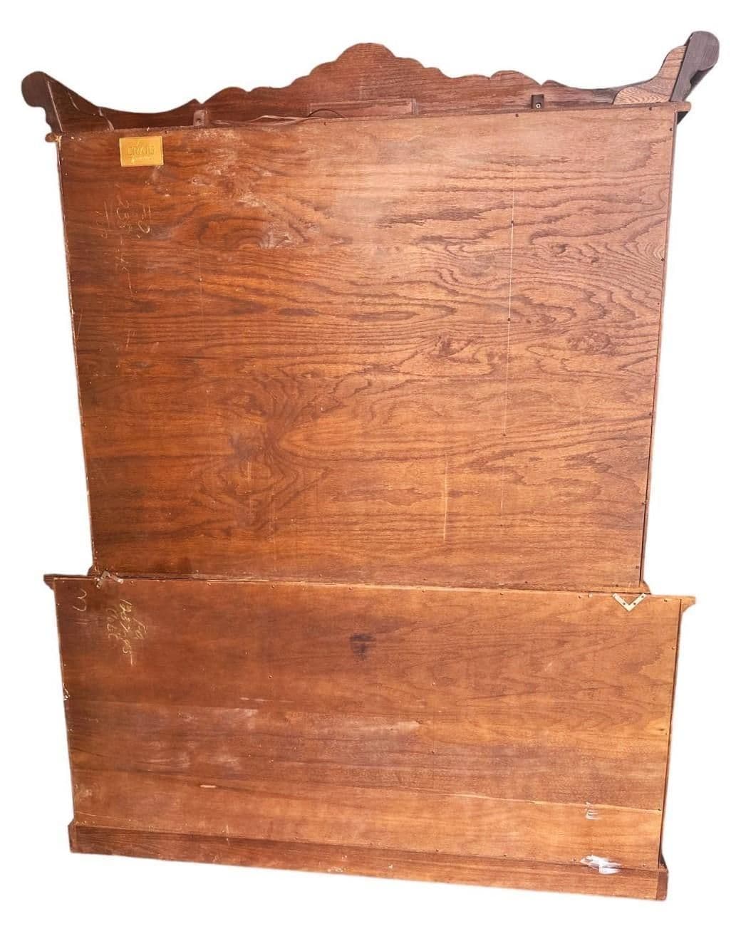 Spanish Style Carved Oak Sideboard Hutch by Jamestown Lounge Company - Vintage Mid 20th Century - Thumbnail 8