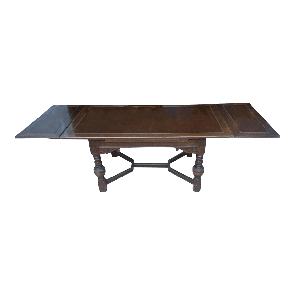 Antique 9 Ft. Walnut Spanish Revival Refectory Table by Tell City Furniture - Circa 1910 - Thumbnail 2