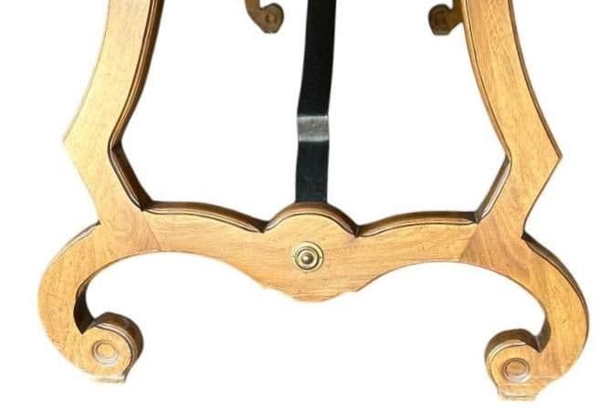 Thomasville Spanish Style Pecan Lyre Leg Dining Table Extending to 104” - Made in 1964 - Thumbnail 6