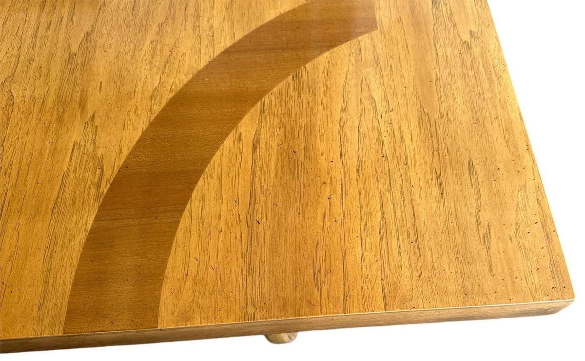 Thomasville Spanish Style Pecan Lyre Leg Dining Table Extending to 104” - Made in 1964 - Thumbnail 8