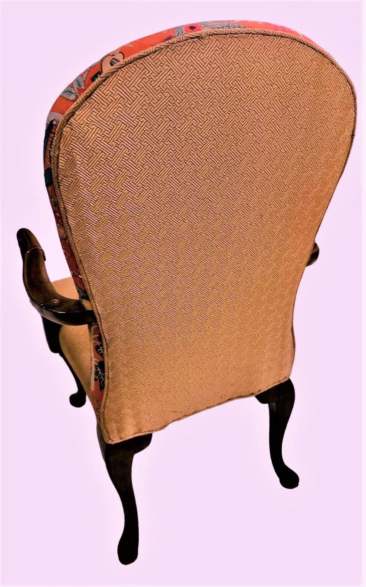 Vintage Schoonbeck/Henredon Armchair With ‘Frida’s Garden’ Chintz and Apricot Kravet Upholstery - Thumbnail 8