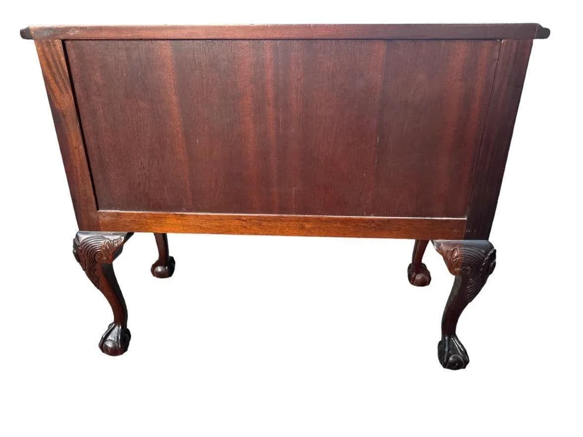 Solid Mahogany Carved Philadelphia Chippendale Lowboy - Vintage Late 20th Century - Thumbnail 5
