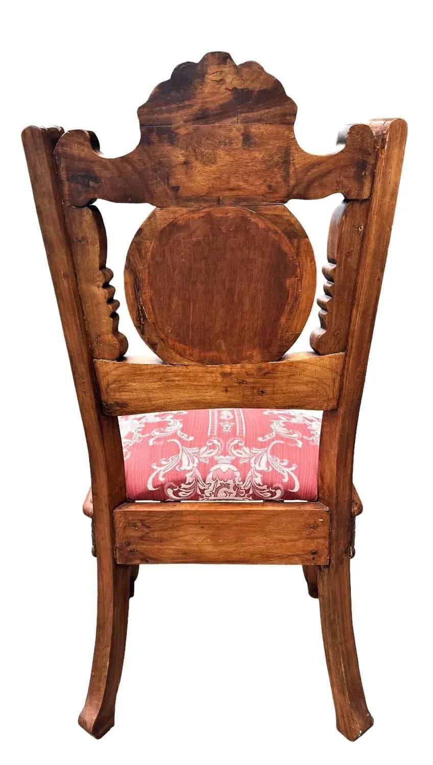 Spanish Baroque Style Heavily Carved Desk and Chair Set With Marble Inserts - Circa 1990 - Thumbnail 9