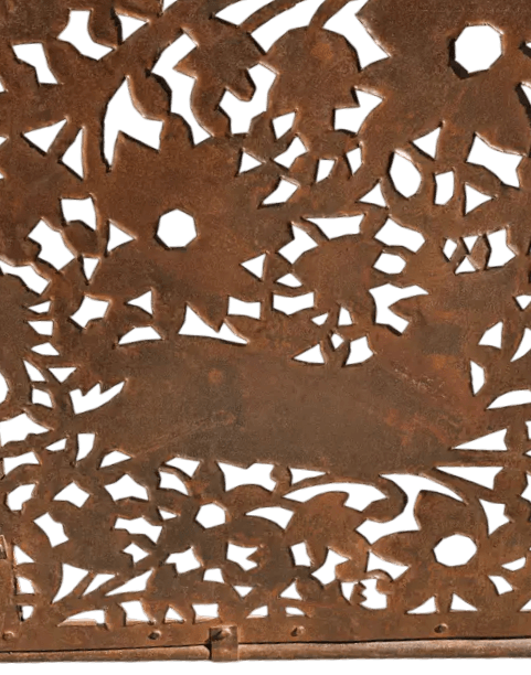 Vintage Pierced Iron Fireplace Screen From Mexico - Thumbnail 8