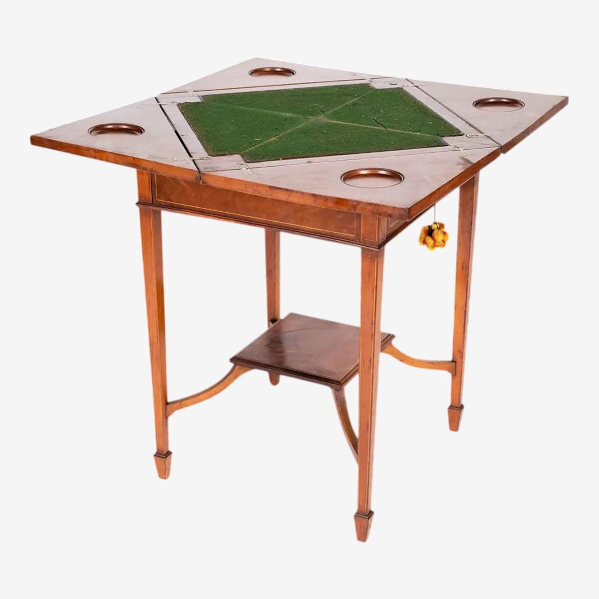 English Antique Edwardian Mahogany 'Envelope' Game Table - Provenance Adolphus Busch Heirs - Circa 1900 - Image 1