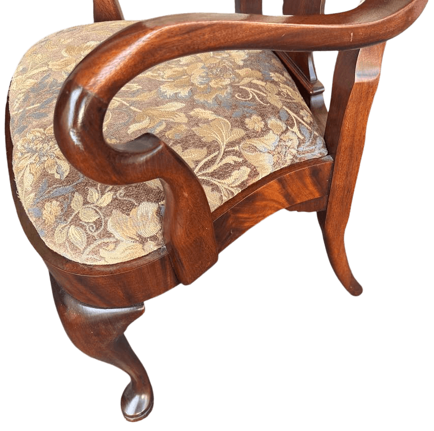 Set of 8 Hickory Chair Furniture Company Flame Mahogany Queen Anne Dining Chairs - Vintage Late 20th Century - Thumbnail 6