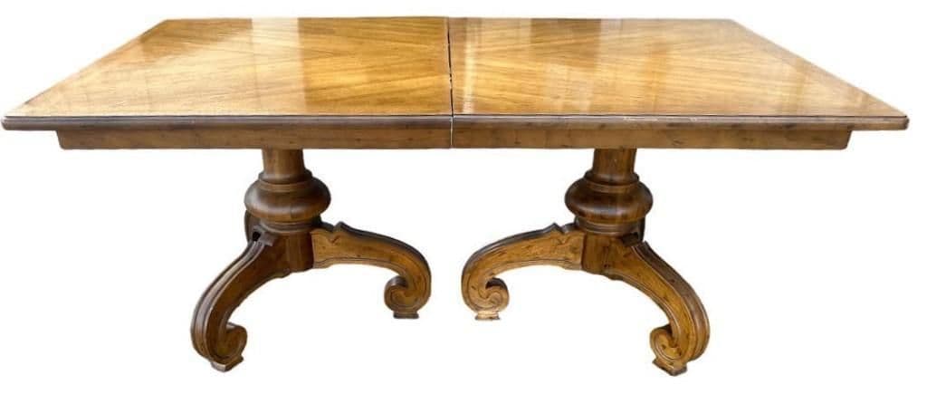 Drexel 'Velero' Spanish Style Pecan Wood 104" Refectory Table From the 1960s - Thumbnail 5