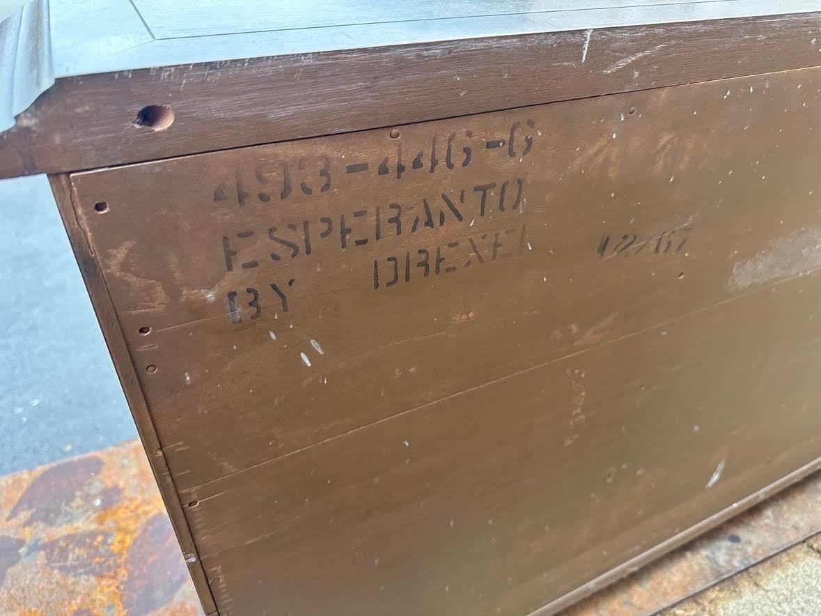 Drexel Esperanto Walnut Spanish Style Breakfront China Cabinet Made in 1967 - Thumbnail 3