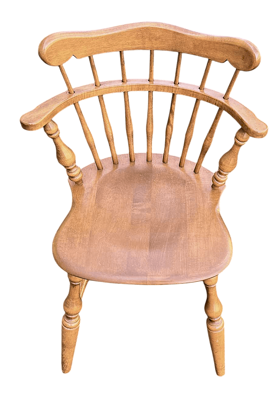 Ethan Allen Vintage American Traditional Nutmeg Birch and Maple Windsor Dining Chairs - Set of 6 - Mid 20th Century - Thumbnail 4