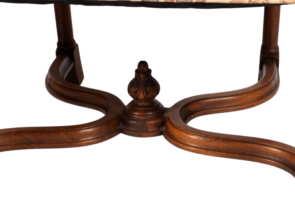 Set of Eight Antique 19th Century French Baroque Carved Walnut and Upholstery Dining Chairs - Thumbnail 10