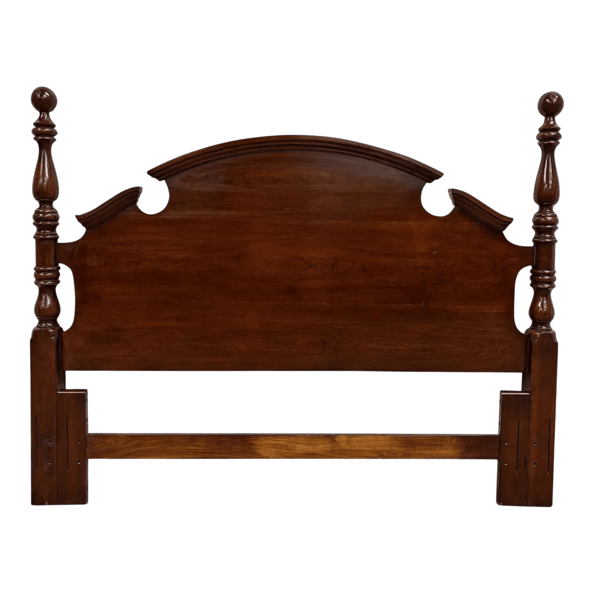 Thomasville Cherry Wood Chippendale Style Queen Size Bed - Vintage Late 20th Century - Thumbnail 4