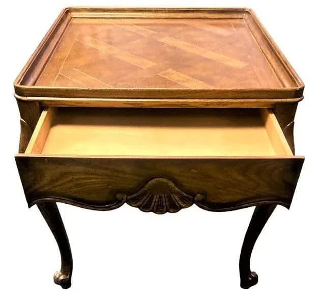 Baker Furniture Company French Country Louis XV Oak Side Table - Thumbnail 3