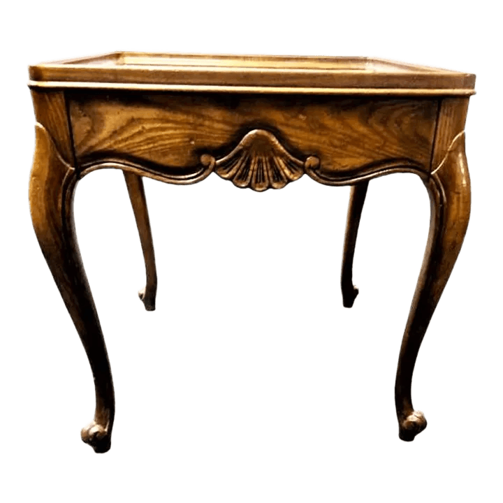 Baker Furniture Company French Country Louis XV Oak Side Table - Thumbnail 4