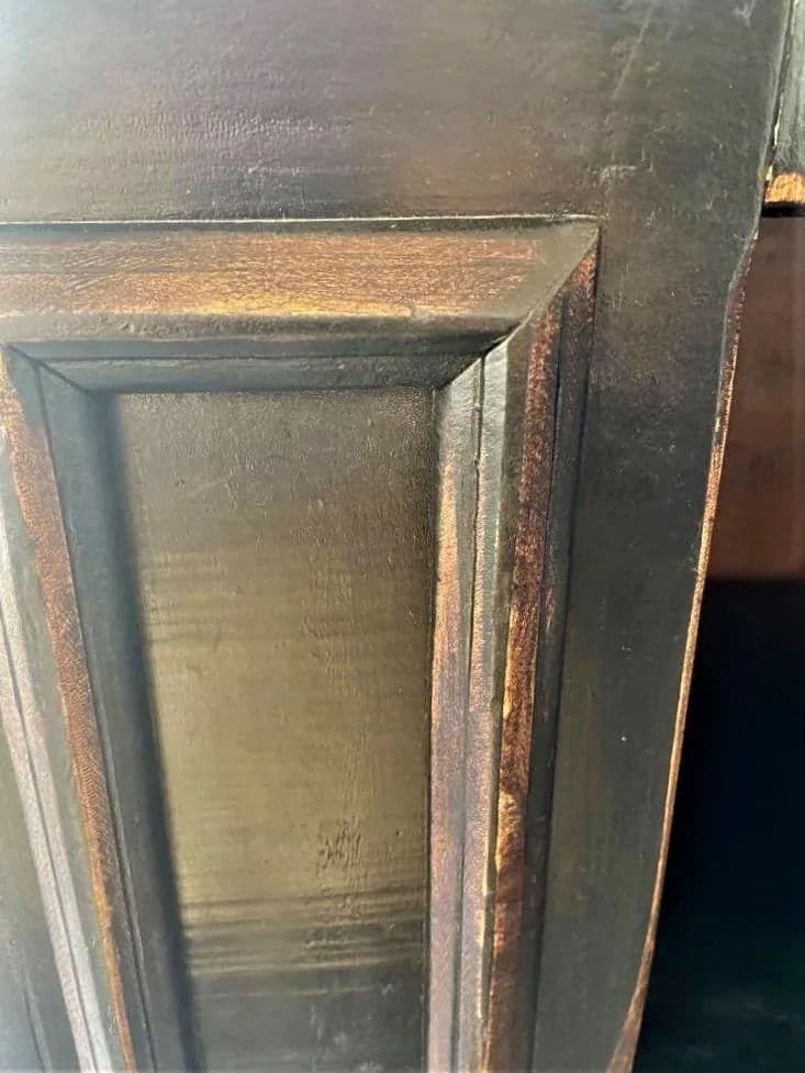 Late 20th Century Large 80" Wide Mexican Wooden Display Cabinet - Thumbnail 5