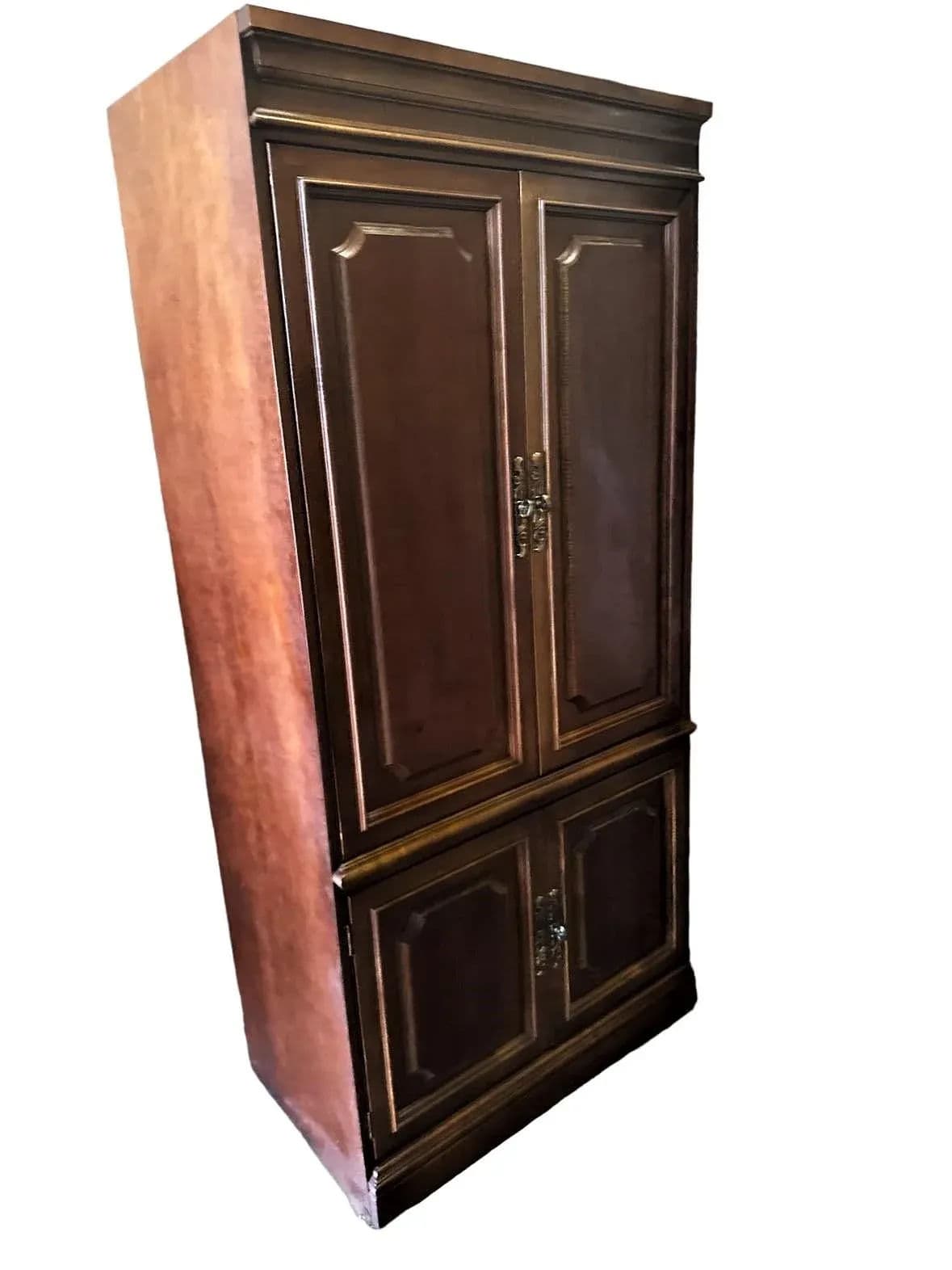 Hooker Furniture Solid Cherry Wood Armoire - Vintage Late 20th Century - Thumbnail 4