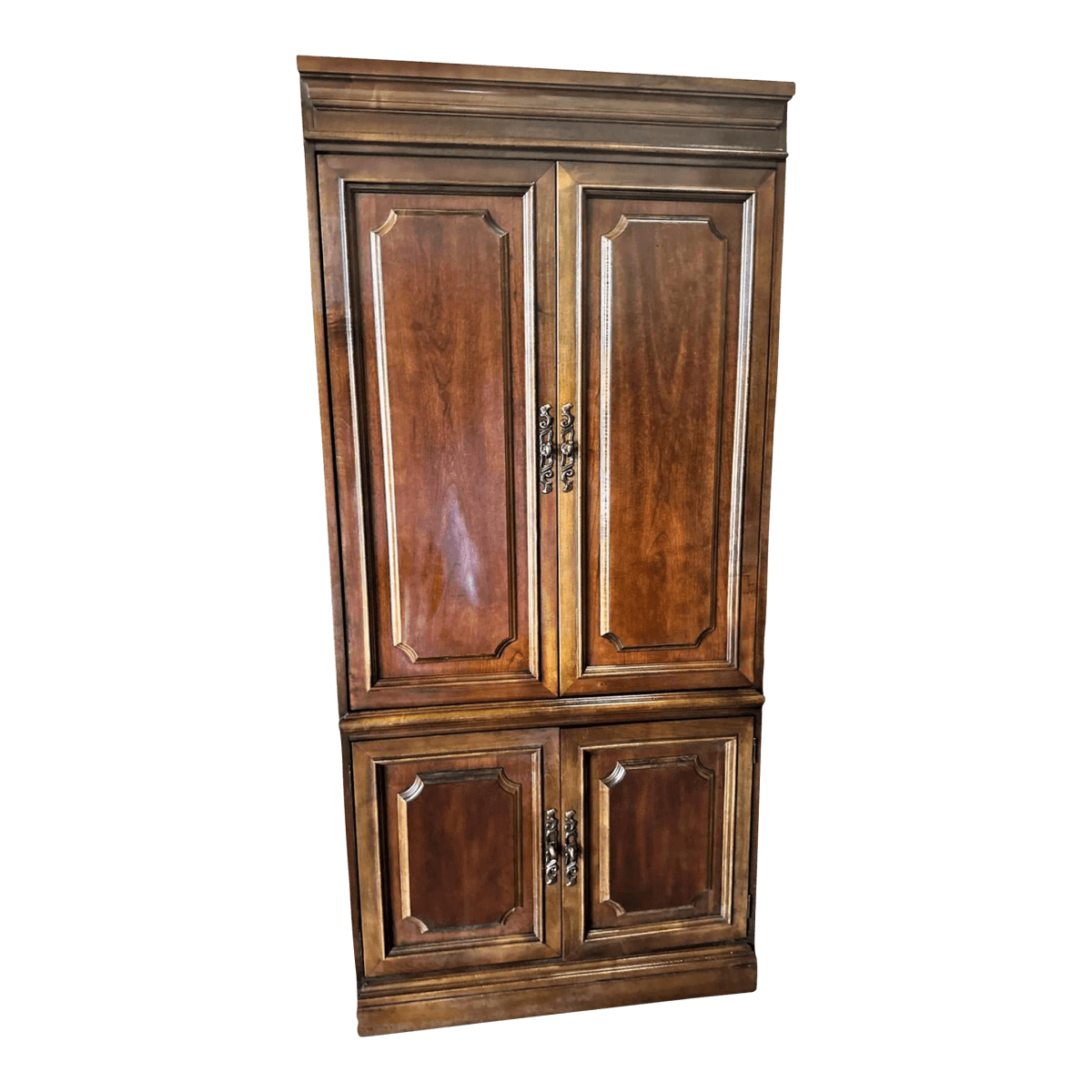 Hooker Furniture Solid Cherry Wood Armoire - Vintage Late 20th Century - Thumbnail 2