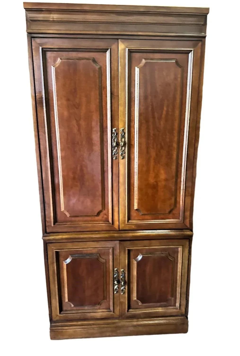 Hooker Furniture Solid Cherry Wood Armoire - Vintage Late 20th Century - Thumbnail 8
