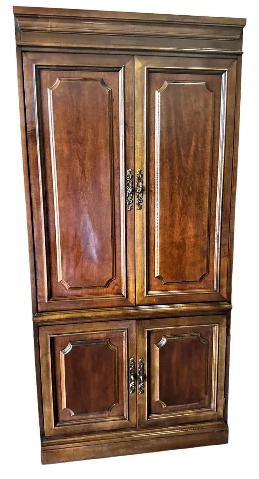 Hooker Furniture Solid Cherry Wood Armoire - Vintage Late 20th Century - Thumbnail 13