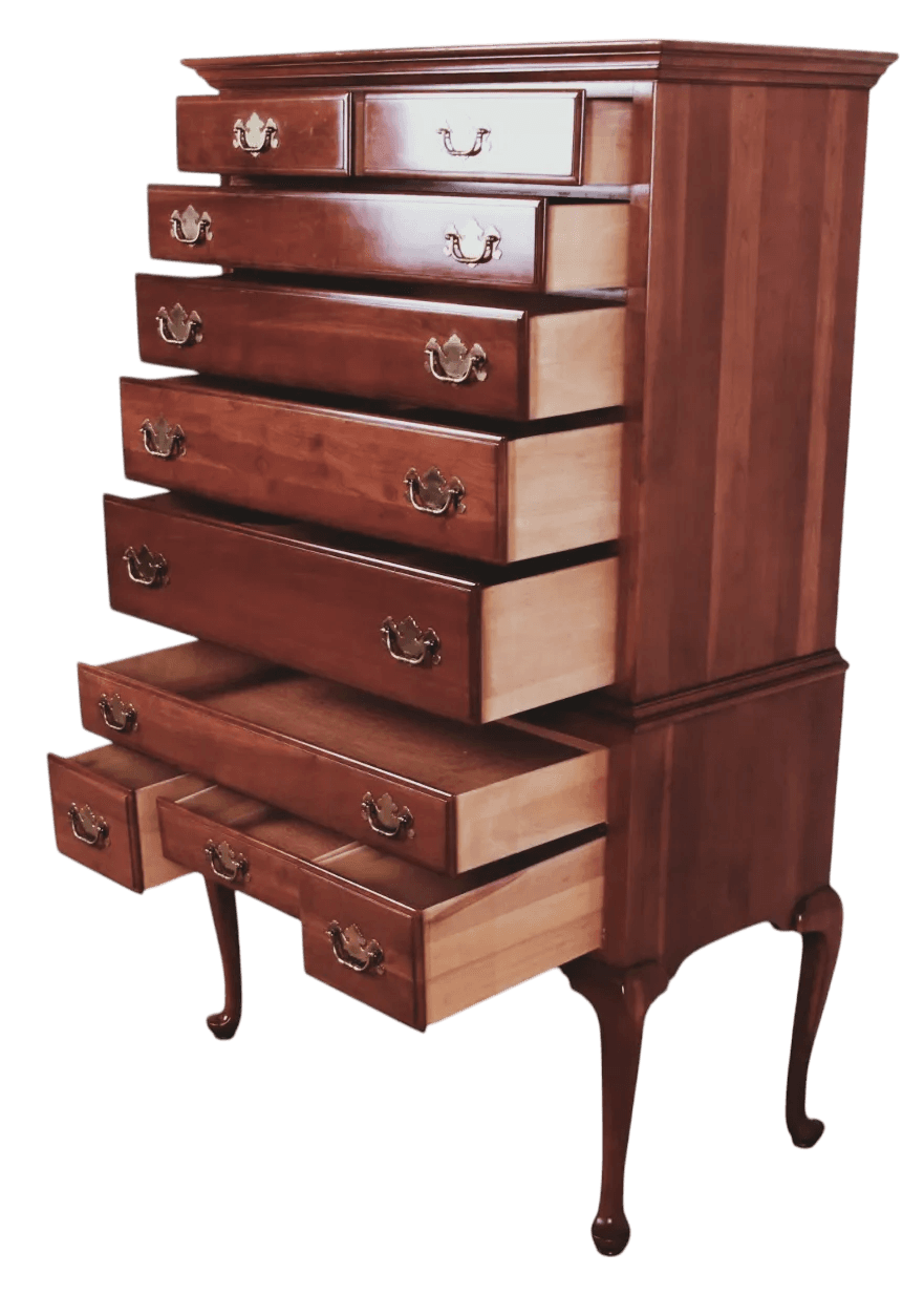Ethan Allen Solid 'American Traditional' Cherry Highboy - Vintage Late 20th Century - Thumbnail 5