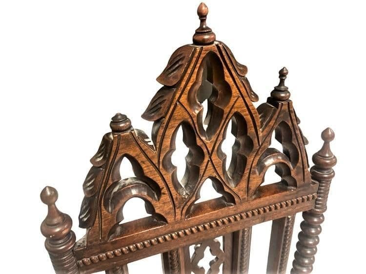 Late 19th Century Mahogany Gothic Revival Accent Chairs - a Pair - Thumbnail 4