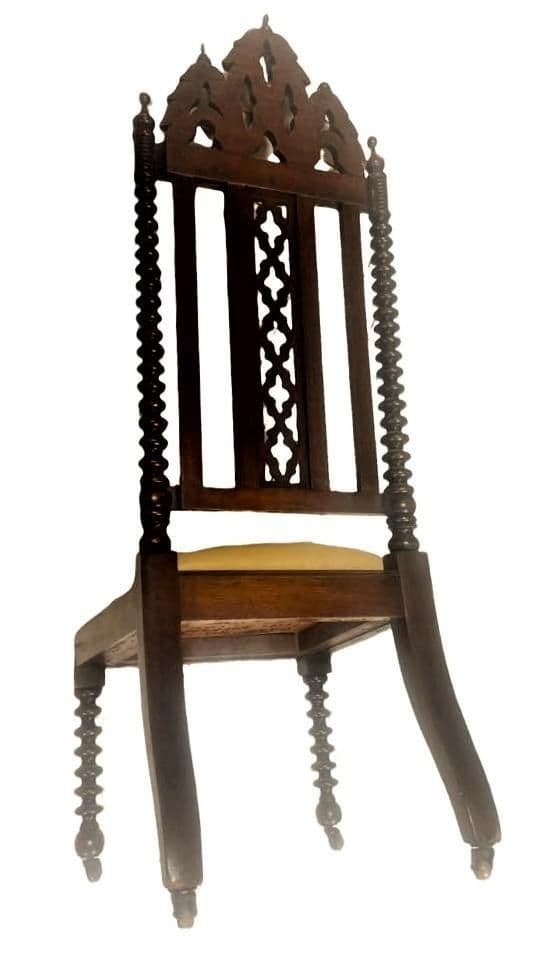 Late 19th Century Mahogany Gothic Revival Accent Chairs - a Pair - Thumbnail 7