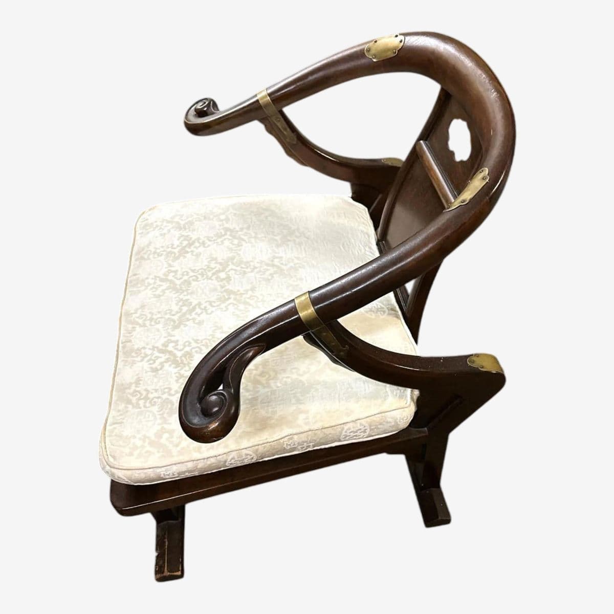 Michael Taylor for Baker Furniture Chinoiserie 'Far East Collection' Horseshoe Chair - Vintage Mid 20th Century - Image 1